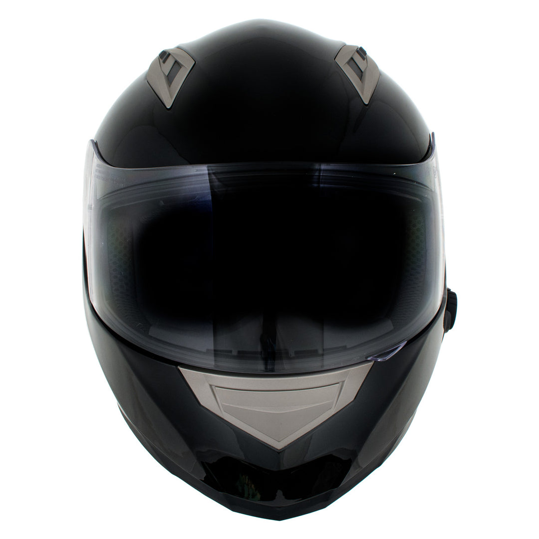Milwaukee Helmets H510 Gloss Black Chit-Chat Full Face Wireless Motorcycle Helmet-Stream Music-Phone Calls