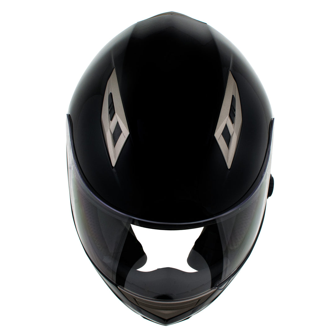 Milwaukee Helmets H510 Gloss Black Chit-Chat Full Face Wireless Motorcycle Helmet-Stream Music-Phone Calls