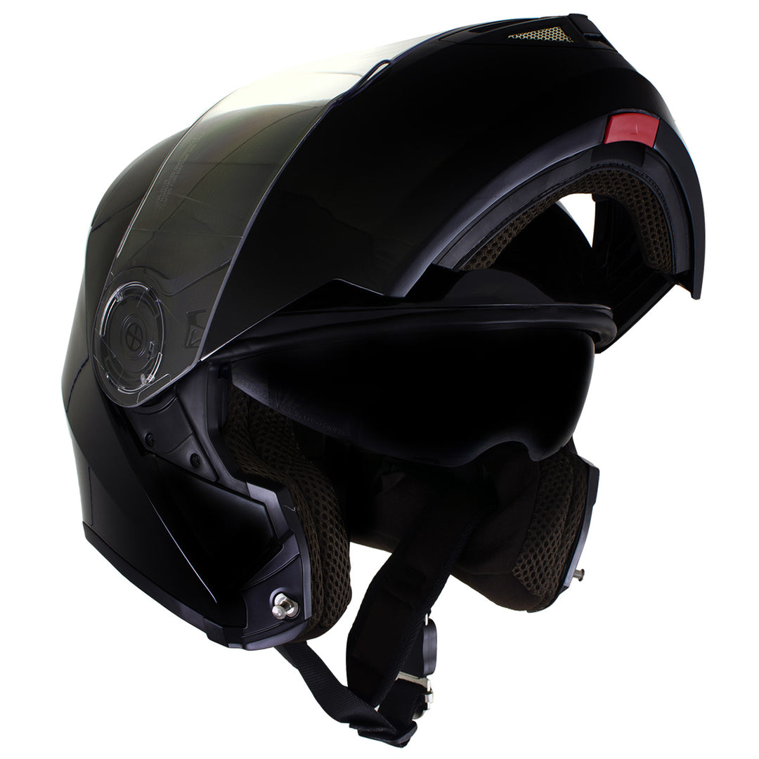 Milwaukee Helmets H7000 Glossy Black Mayday Modular Full Face Wireless Motorcycle Helmet-Stream Music-Phone Calls