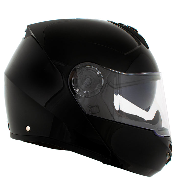 Milwaukee Helmets H7000 Glossy Black Mayday Modular Full Face Wireless Motorcycle Helmet-Stream Music-Phone Calls