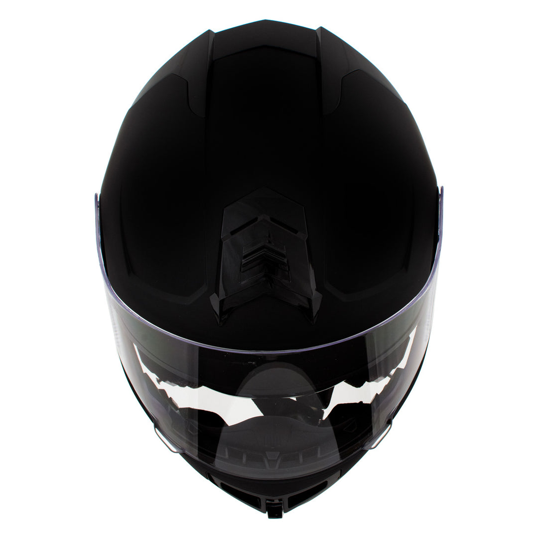 Milwaukee Helmets H7005 Flat Black Mayday Modular Full Face Wireless Motorcycle Helmet-Stream Music-Phone Calls