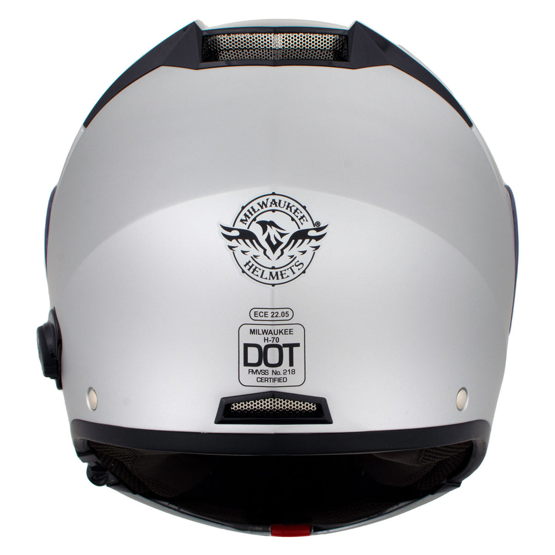 flat gray motorcycle helmet Milwaukee Helmets H7010 Flat Gray 'Mayday' Modular Motorcycle Helmet Flat Gray / Small