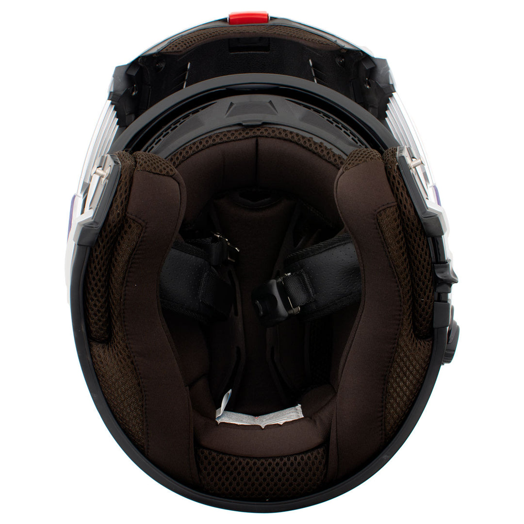 Milwaukee Helmets H7010 Flat Gray Mayday Modular Full Face Wireless Motorcycle Helmet-Stream Music-Phone Calls