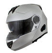 Milwaukee Helmets H7010 Flat Gray Mayday Modular Full Face Wireless Motorcycle Helmet-Stream Music-Phone Calls
