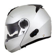 Milwaukee Helmets H7010 Flat Gray Mayday Modular Full Face Wireless Motorcycle Helmet-Stream Music-Phone Calls