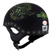 Hot Leathers HLD1025 Vet Biker Warrior Flat Black Motorcycle DOT Skull Cap Half Helmet Biker