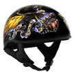 Hot Leathers HLD1028 USA Eagle Flat Black Motorcycle DOT Approved Skull Cap Half Helmet Biker