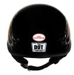Hot Leathers HLD1028 USA Eagle Flat Black Motorcycle DOT Approved Skull Cap Half Helmet Biker