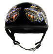 Hot Leathers HLD1028 USA Eagle Flat Black Motorcycle DOT Approved Skull Cap Half Helmet Biker