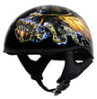 Hot Leathers HLD1028 USA Eagle Flat Black Motorcycle DOT Approved Skull Cap Half Helmet Biker