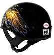 Hot Leathers HLD1028 USA Eagle Flat Black Motorcycle DOT Approved Skull Cap Half Helmet Biker