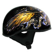 Hot Leathers HLD1028 USA Eagle Flat Black Motorcycle DOT Approved Skull Cap Half Helmet Biker