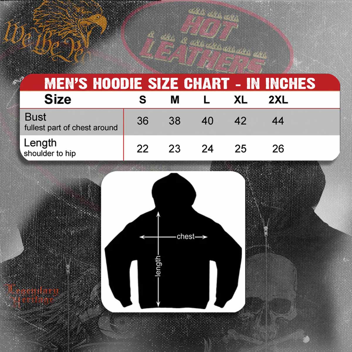 Hot Leathers SPB4067 Men's Black 2023 Sturgis # 1 American Double Sided Print Hoodie