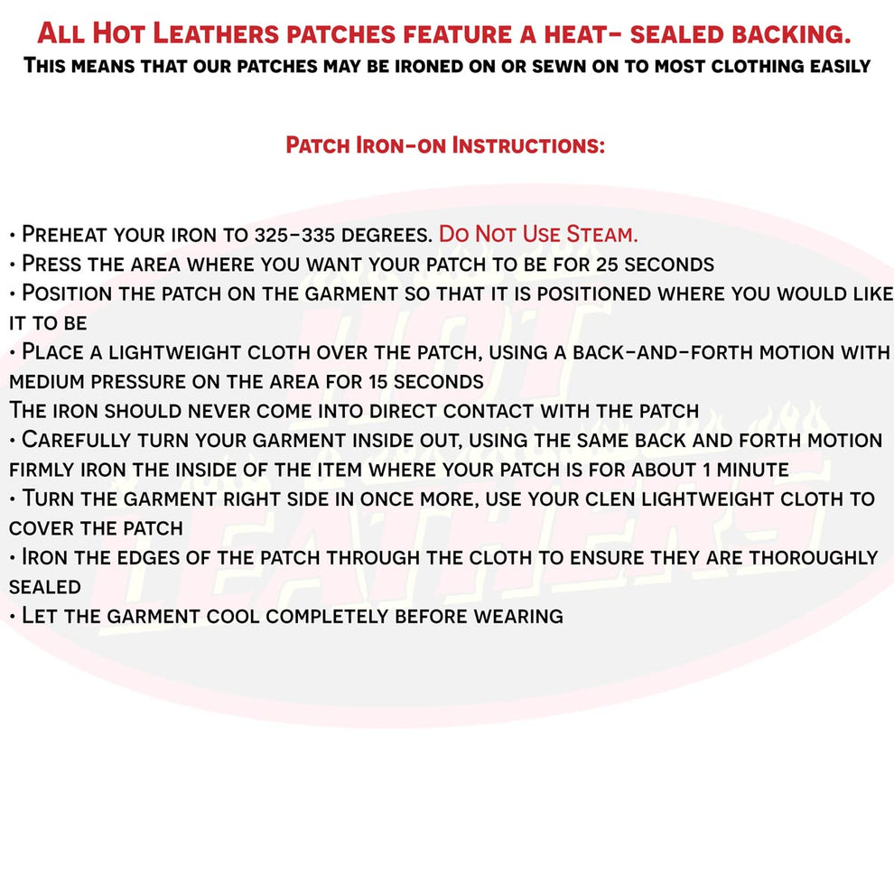 Hot Leathers Embroidered Patch With Trim - Black/Yellow, 4x1.5 Inch, No Iron-On, Sew-On