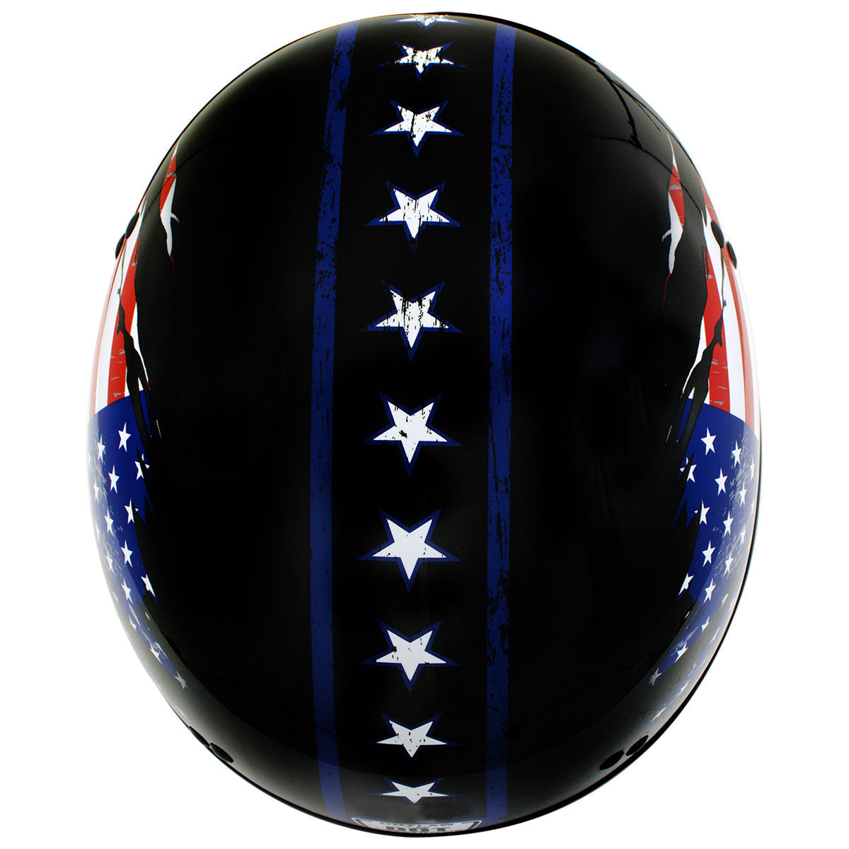 Hot Leathers HLD1051 'USA Flag (Star and Stripes )' Gloss Black Motorcycle DOT Skull Cap Helmet for Men and Women