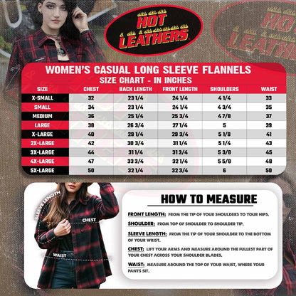 Hot Leathers FLL3007 Ladies Long Live The King Long Sleeve Flannel Shirt