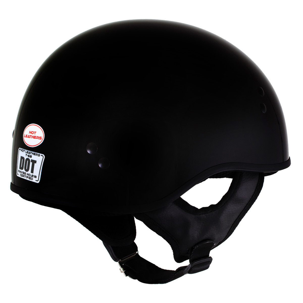 black motorcycle helmet too hot Hot Leathers HLT68 Gloss Black The O.G. Advanced DOT Skull Cap Motorcycle Half Helmet Biker