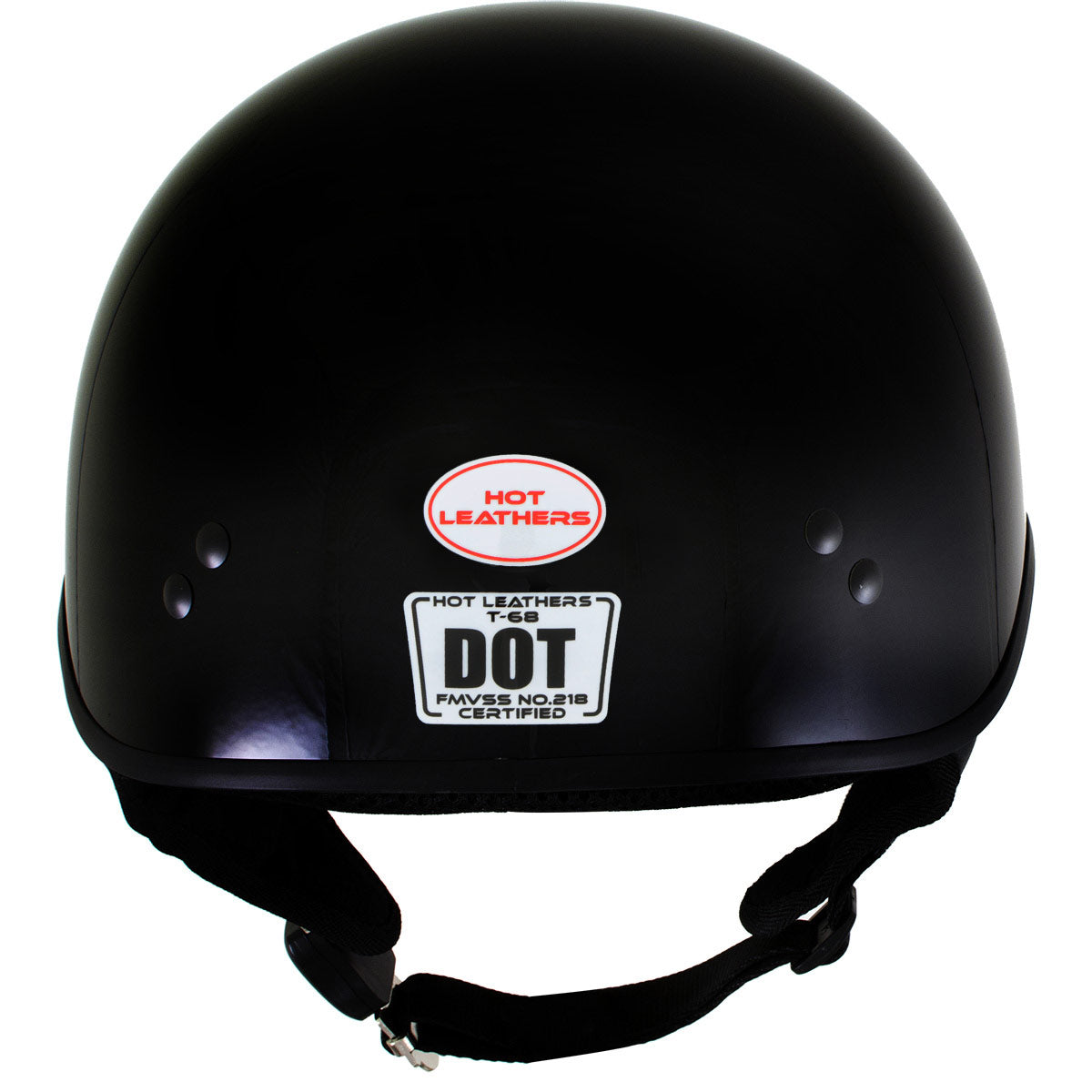 Hot Leathers HLD1002 'Gloss Black' Motorcycle DOT Approved Skull Cap Half Half Helmet for Men and Women Biker