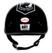 Hot Leathers HLD1004 POW Gloss Black Motorcycle DOT Approved Skull Cap Half Biker Helmet