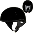 Hot Leathers HLD1004 POW Gloss Black Motorcycle DOT Approved Skull Cap Half Biker Helmet