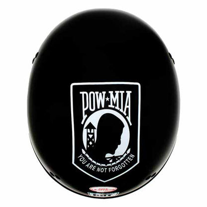 Hot Leathers HLD1004 POW Gloss Black Motorcycle DOT Approved Skull Cap Half Biker Helmet