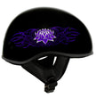 Hot Leathers HLD1005 Lady Lotus Gloss Black Motorcycle DOT Approved Skull Cap Half Helmet Biker