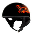 Hot Leathers HLD1006 Black Out Eagle Motorcycle DOT Approved Skull Cap Half Helmet Bikers