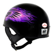 Hot Leathers HLD1007 Black Out Eagle Gloss Black Motorcycle DOT Skull Cap Half Helmet Biker