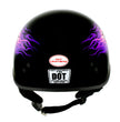 Hot Leathers HLD1007 Black Out Eagle Gloss Black Motorcycle DOT Skull Cap Half Helmet Biker