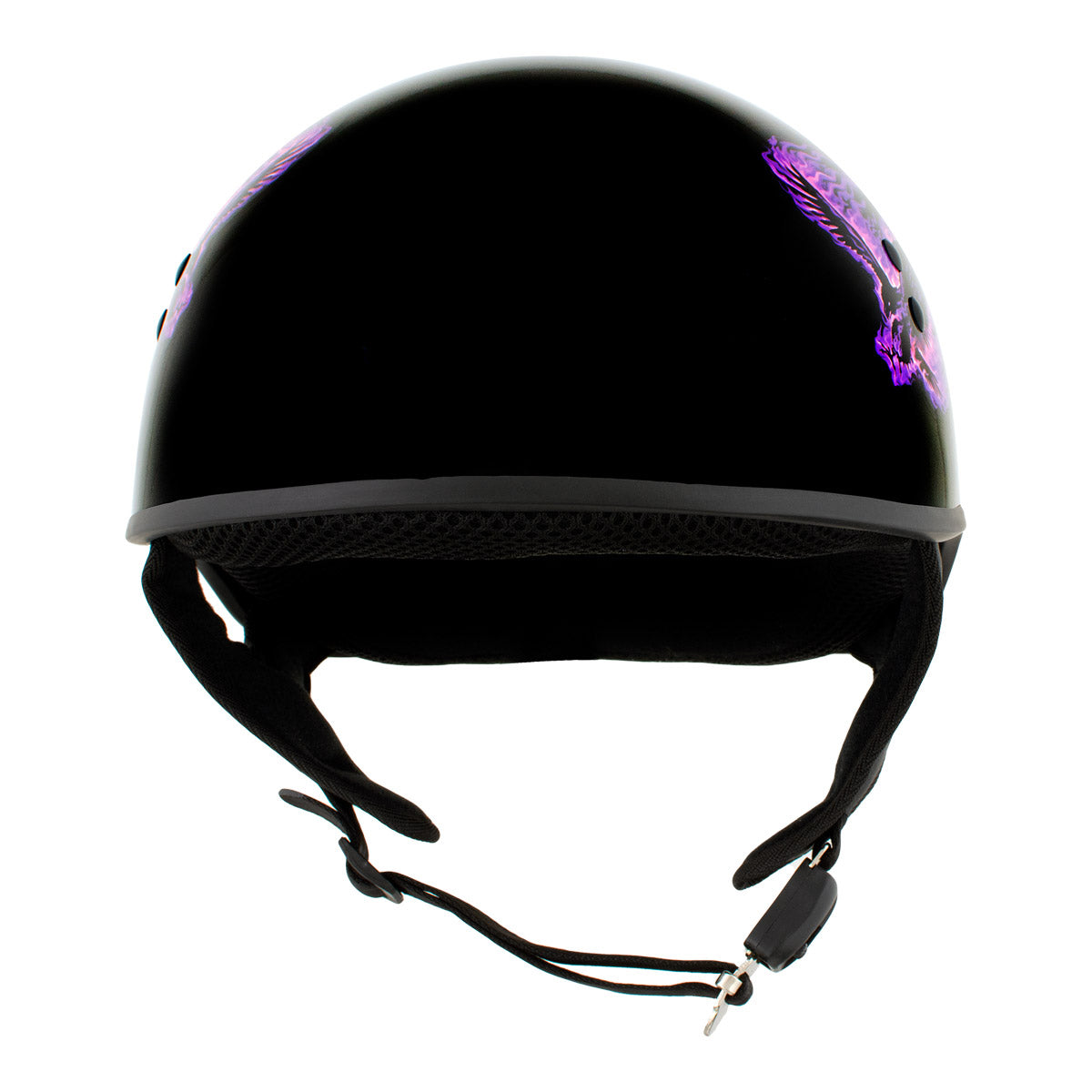Hot Leathers HLD1007 Black Out Eagle Gloss Black Motorcycle DOT