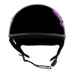 Hot Leathers HLD1007 Black Out Eagle Gloss Black Motorcycle DOT Skull Cap Half Helmet Biker