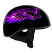 Hot Leathers HLD1007 Black Out Eagle Gloss Black Motorcycle DOT Skull Cap Half Helmet Biker