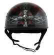 Hot Leathers HLD1008 Black Celtic Cross Motorcycle DOT Approved Skull Cap Half Helmet Biker