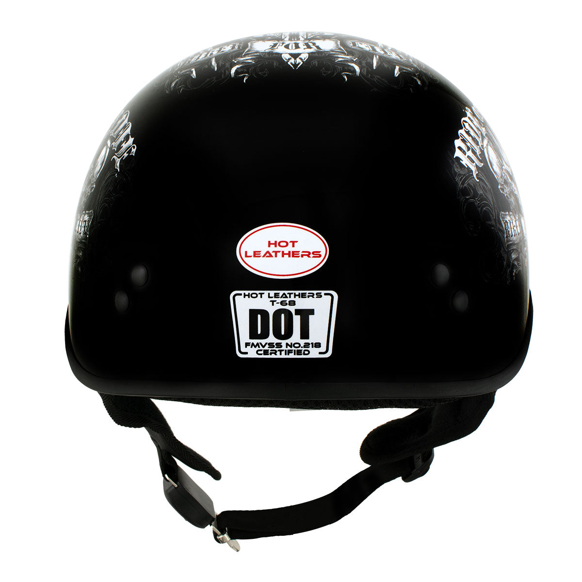 Hot Leathers HLD1016 Ride or Die Gloss Black Motorcycle DOT Skull