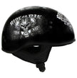 Hot Leathers HLD1016 Ride or Die Gloss Black Motorcycle DOT Skull Cap Half Helmet Biker