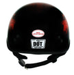 Hot Leathers HLD1018 Black Red Flame Skull Motorcycle DOT Approved Skull Cap Half Helmet Biker