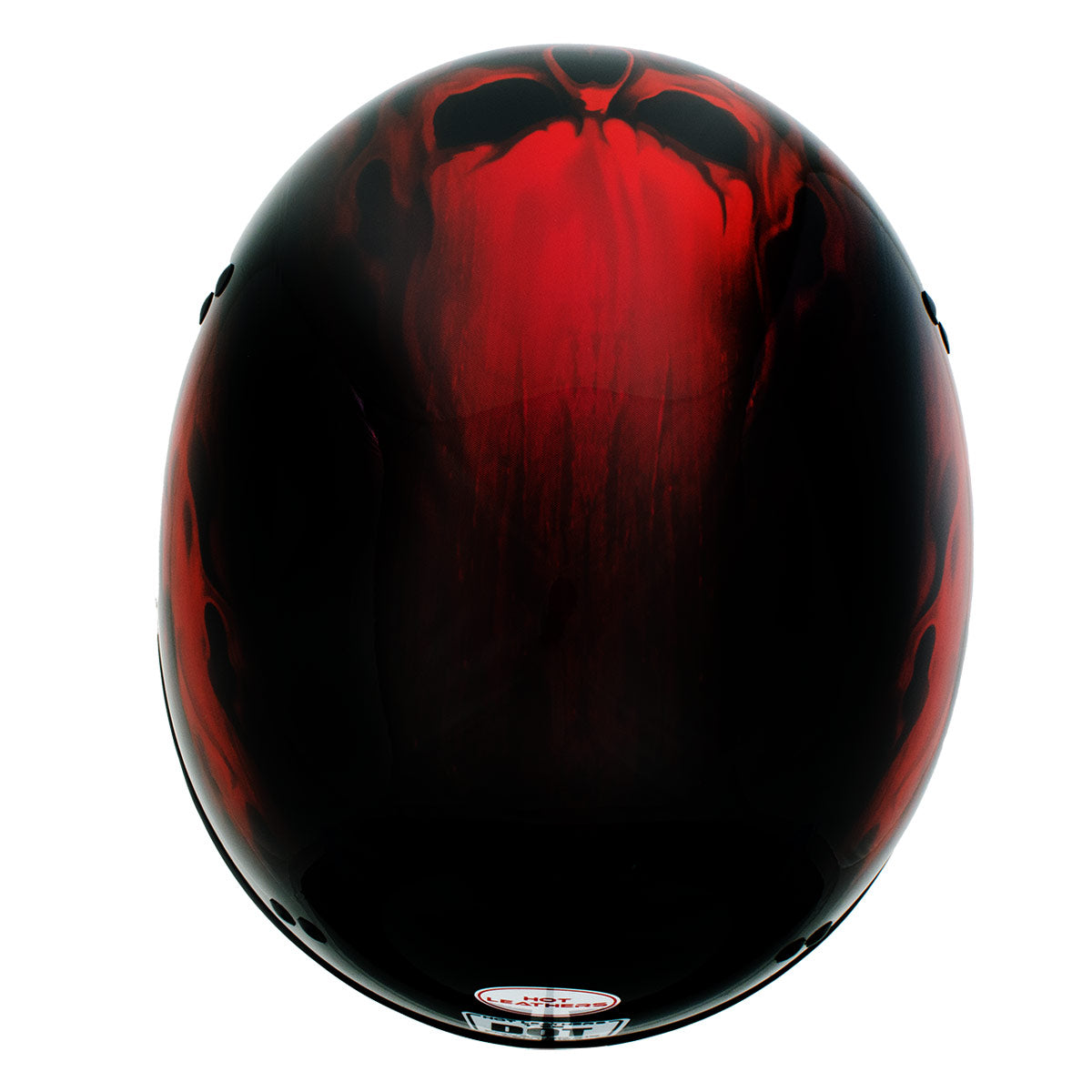 ball helmet motorcycle Hot Leathers HLD1018 Black Red Flame Skull Motorcycle DOT Approved Skull Cap Half Helmet Biker