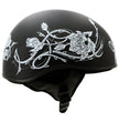 Hot Leathers HLD1021 Lady Rider Flat Black Motorcycle DOT Approved Skull Cap Half Biker Helmet