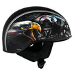 Hot Leathers HLD1023 V-Twin Eagle Flat Black Motorcycle DOT Skull Cap Half Helmet Biker