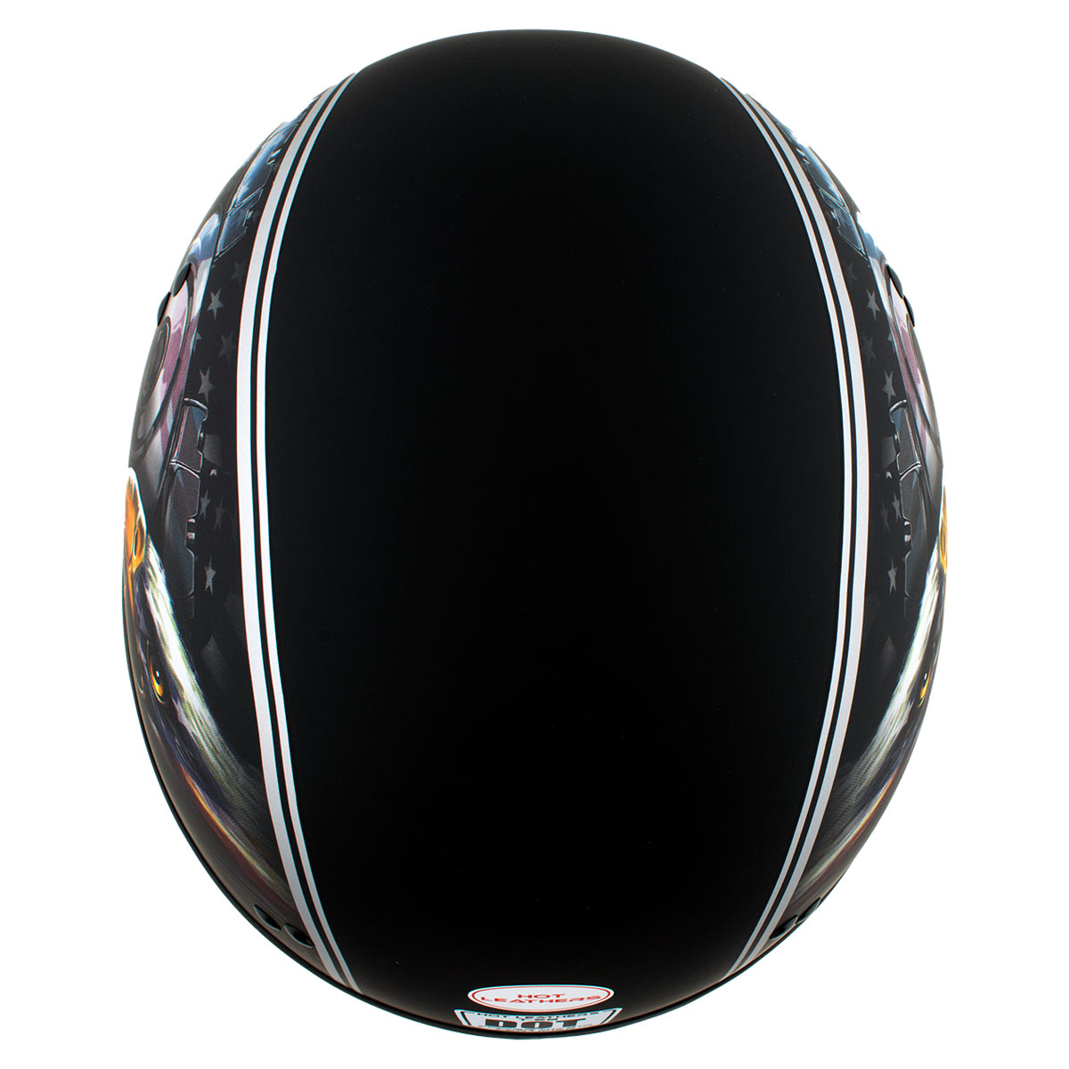 double eagle half motorcycle helmet Hot Leathers HLD1023 V-Twin Eagle Flat Black Motorcycle DOT Skull Cap Half Helmet Biker