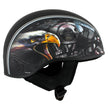 Hot Leathers HLD1023 V-Twin Eagle Flat Black Motorcycle DOT Skull Cap Half Helmet Biker