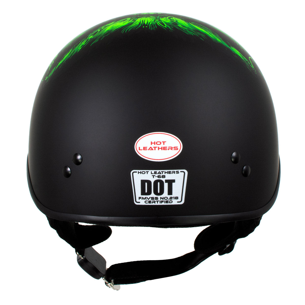 Hot Leathers HLD1030 Flat Black Shredder Motorcycle DOT Approved Skull Cap Half Helmet Biker Flat Black / Large