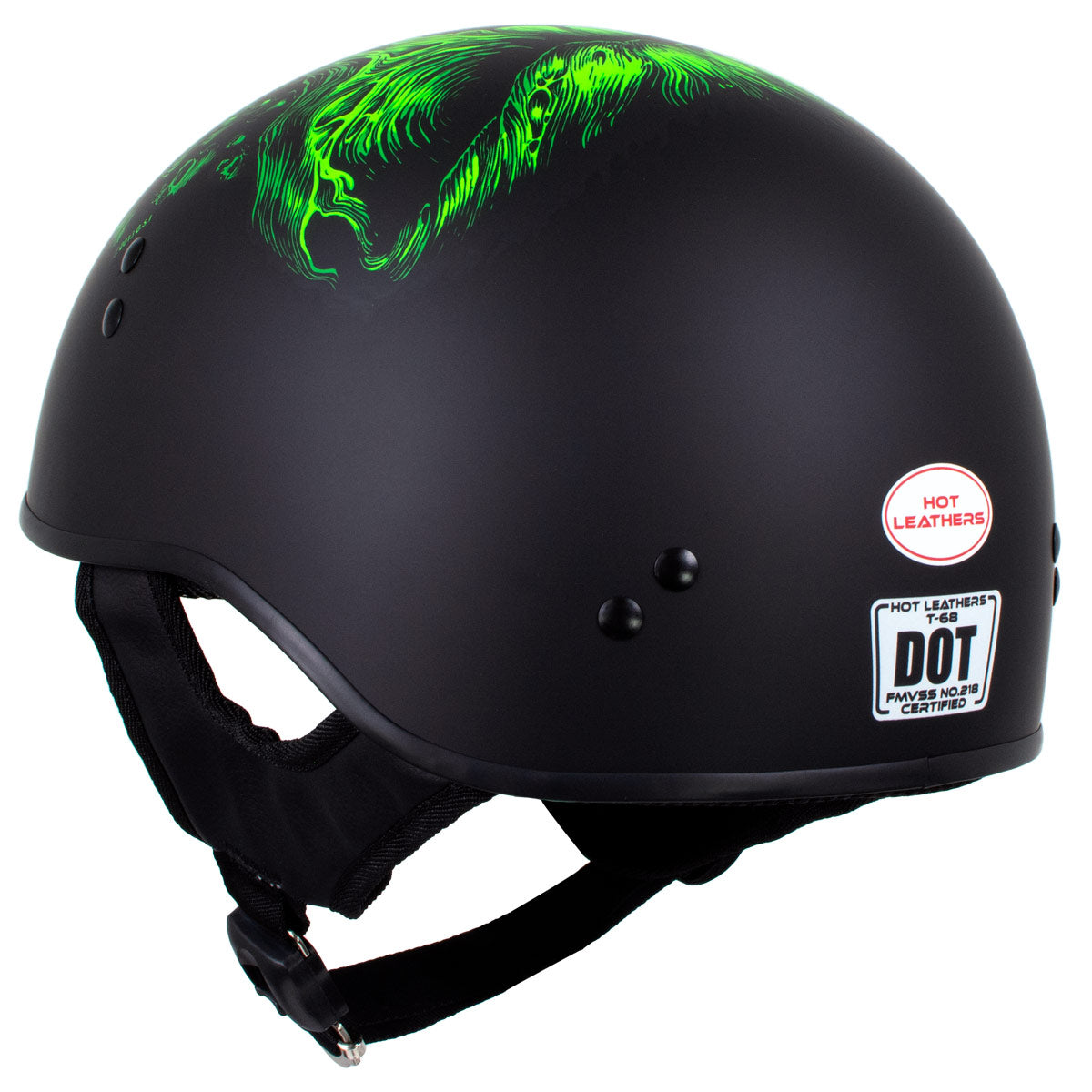 Hot Leathers HLD1030 Flat Black Shredder Motorcycle DOT Approved