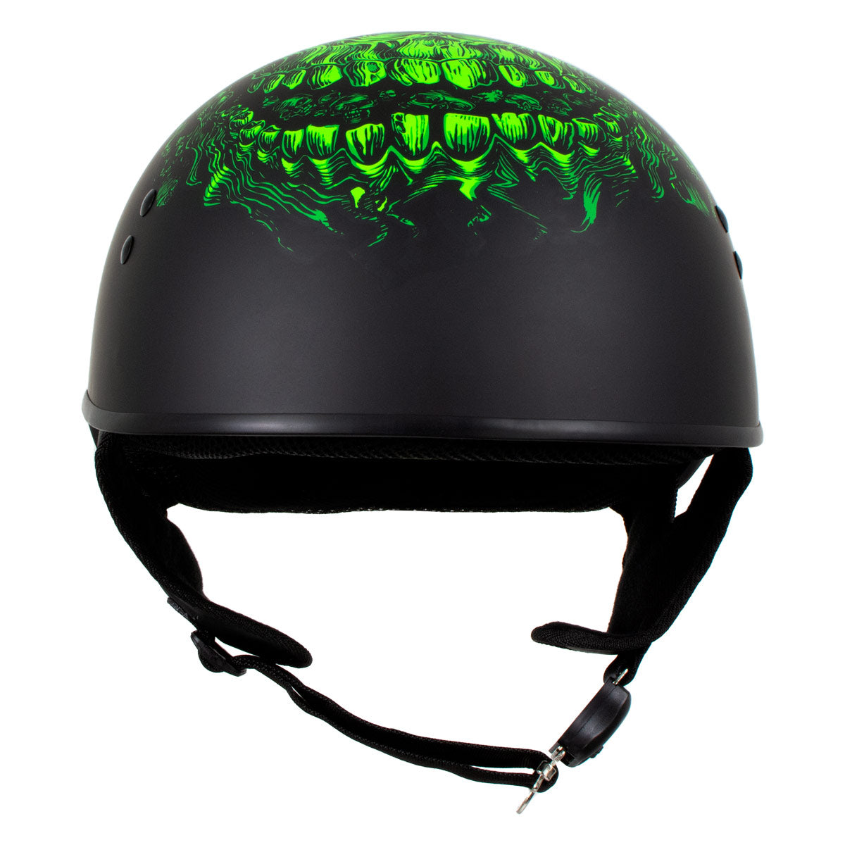 dot approved skull motorcycle helmet American BADASS Destroyer Wired Smallest Certified Helm Route 32 Riding Gear Effortless Adjustability Daytona Skull Cap Freedom 2.0