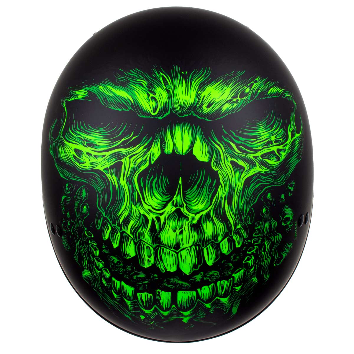 glow in the dark skull motorcycle helmet Hot Leathers HLD1030 Flat Black Shredder Motorcycle DOT Approved Skull Cap Half Helmet Biker