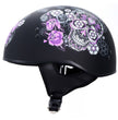 Hot Leathers HLD1031 Sugar Skull Flat Black Motorcycle DOT Approved Skull Cap Half Biker Helmet