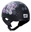 Hot Leathers HLD1031 Sugar Skull Flat Black Motorcycle DOT Approved Skull Cap Half Biker Helmet