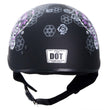 Hot Leathers HLD1031 Sugar Skull Flat Black Motorcycle DOT Approved Skull Cap Half Biker Helmet