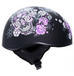 Hot Leathers HLD1031 Sugar Skull Flat Black Motorcycle DOT Approved Skull Cap Half Biker Helmet