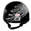 Hot Leathers HLD1032 Black Indian Skull Motorcycle DOT Approved Skull Cap Half Helmet Biker